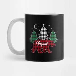 Pepaw Bear Buffalo Red Plaid Matching Family Christmas Mug